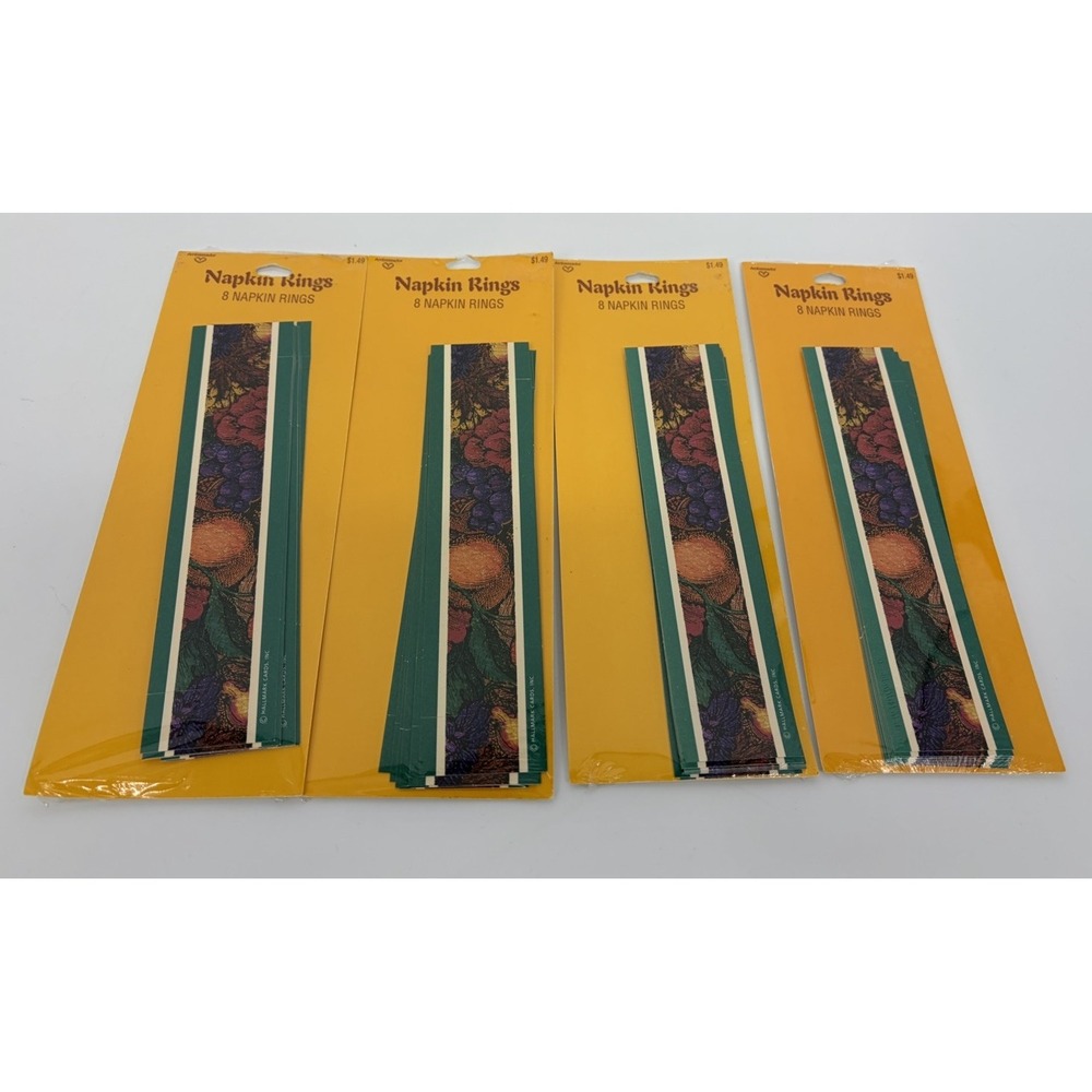 Vintage Ambassador Hallmark Paper Napkin Rings Thanksgiving Fall Autumn Harvest